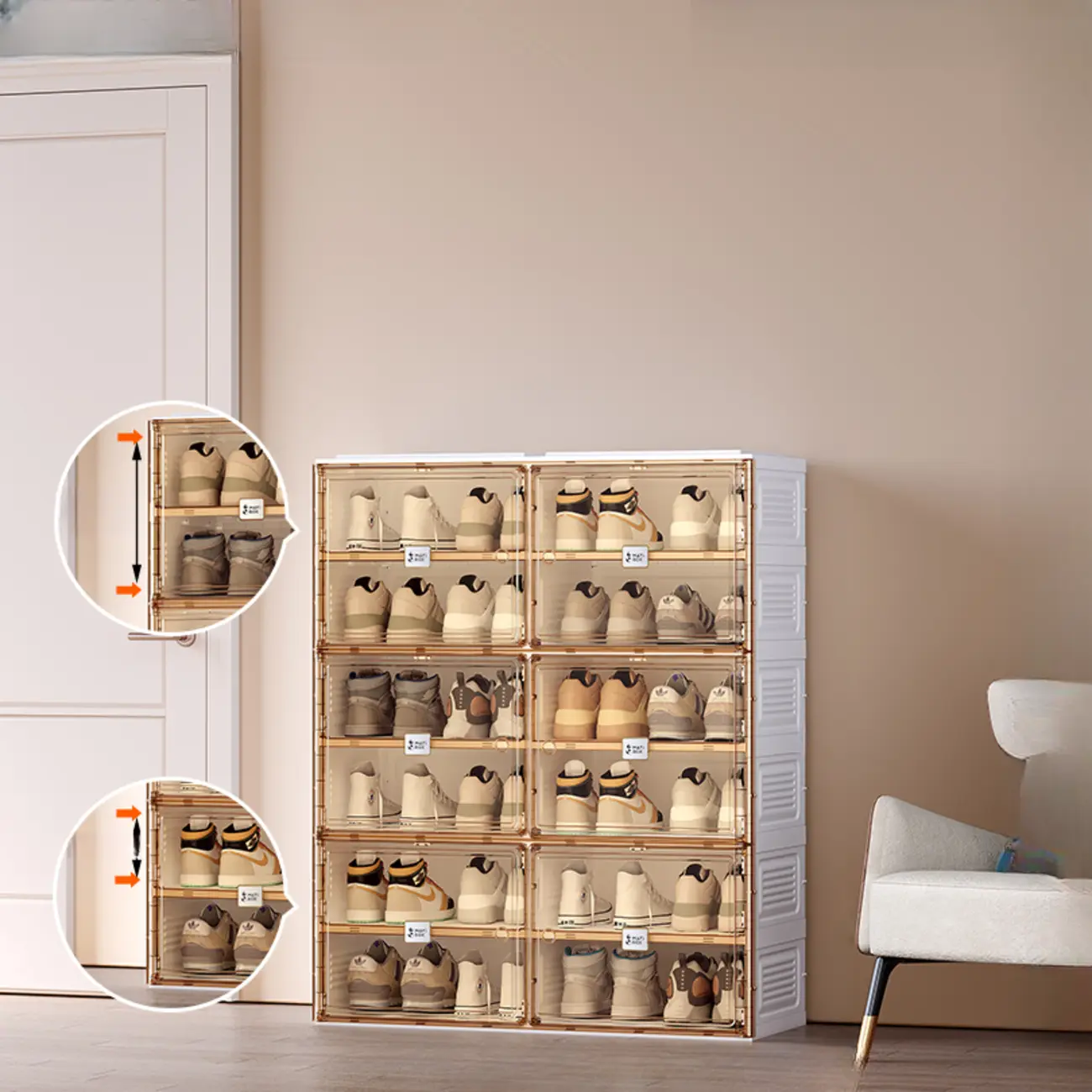 Portable Glam Plastic Clear Shoe Boxes in White Image - 18 | homeyfad