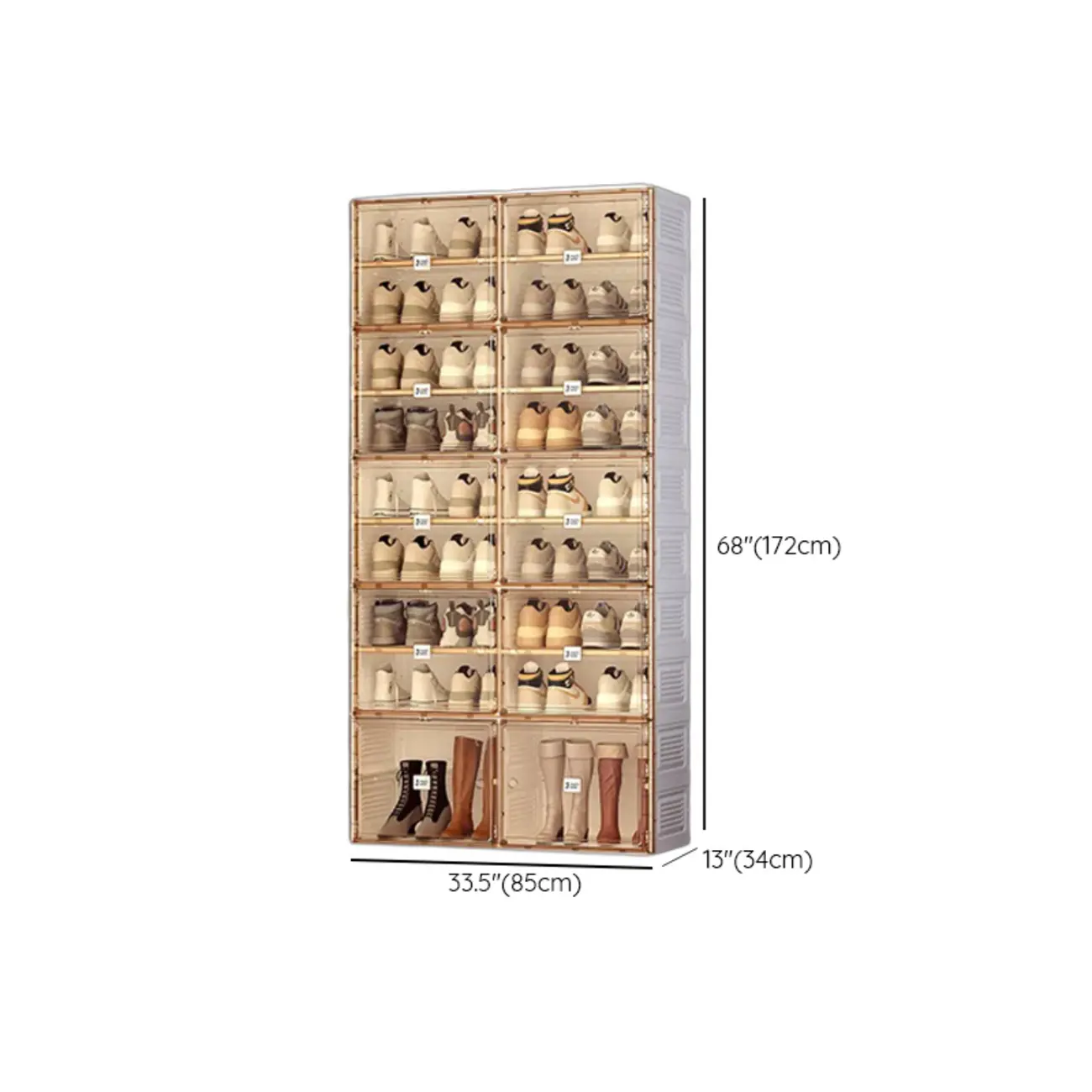 Portable Glam Plastic Clear Shoe Boxes in White #size | homeyfad