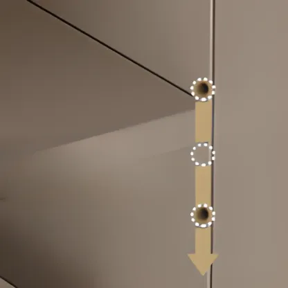 Elegant Adjustable Arched Glass Wood Buffet Cabinet with 3 Drawers Image - 14