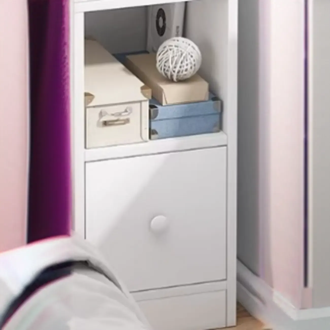 Modern Wood Finish Bedside Table with Storage Drawers Nightstand   Image - 18