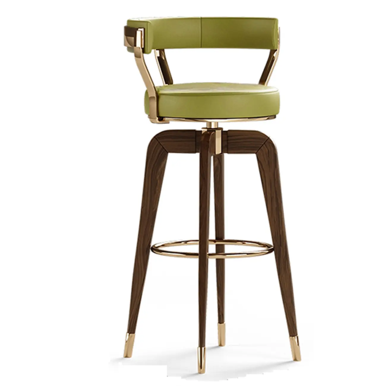 Swivel Mid Century Modern Counter Height Leather Bar Stools Image - 13 | homeyfad