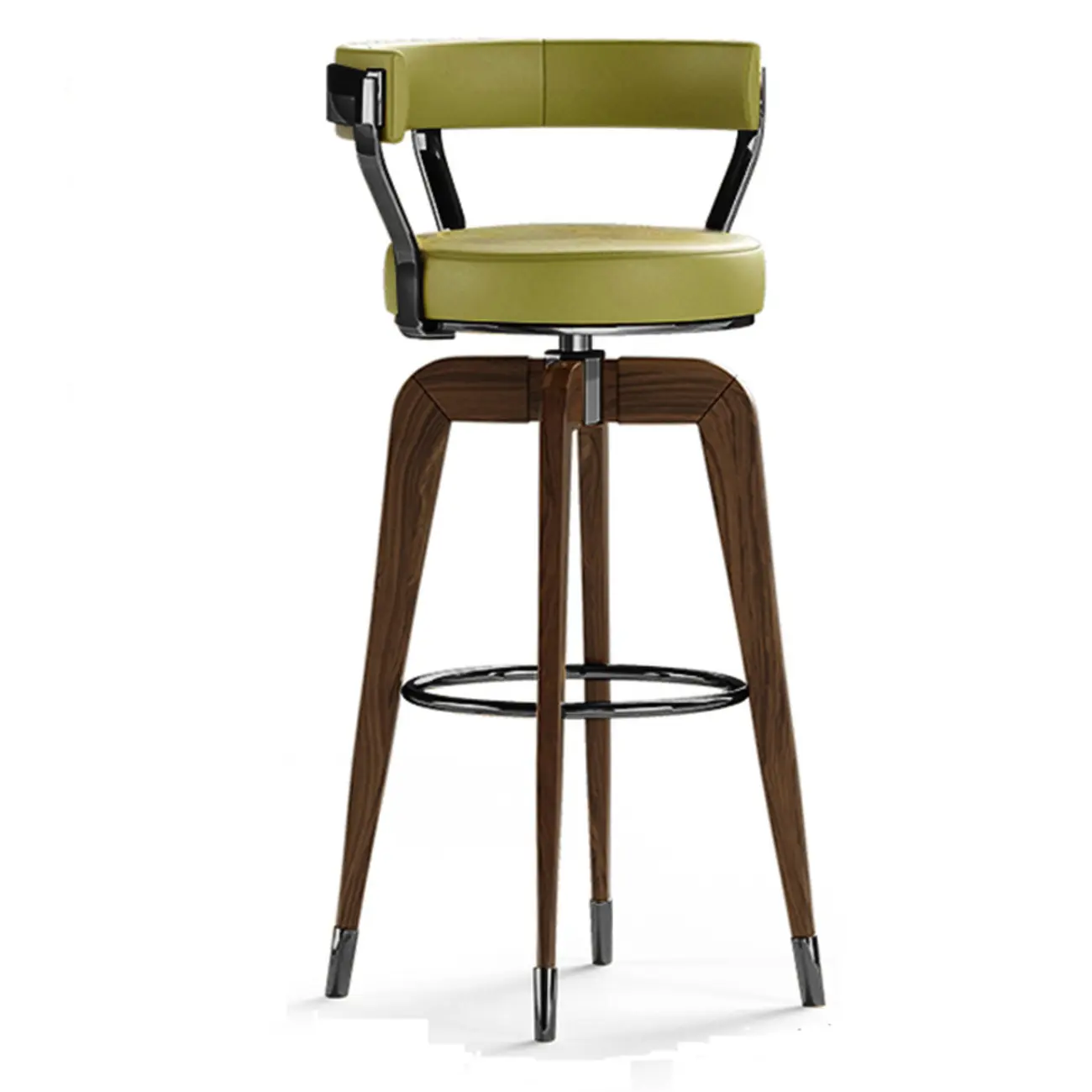 Swivel Mid Century Modern Counter Height Leather Bar Stools Image - 16 | homeyfad