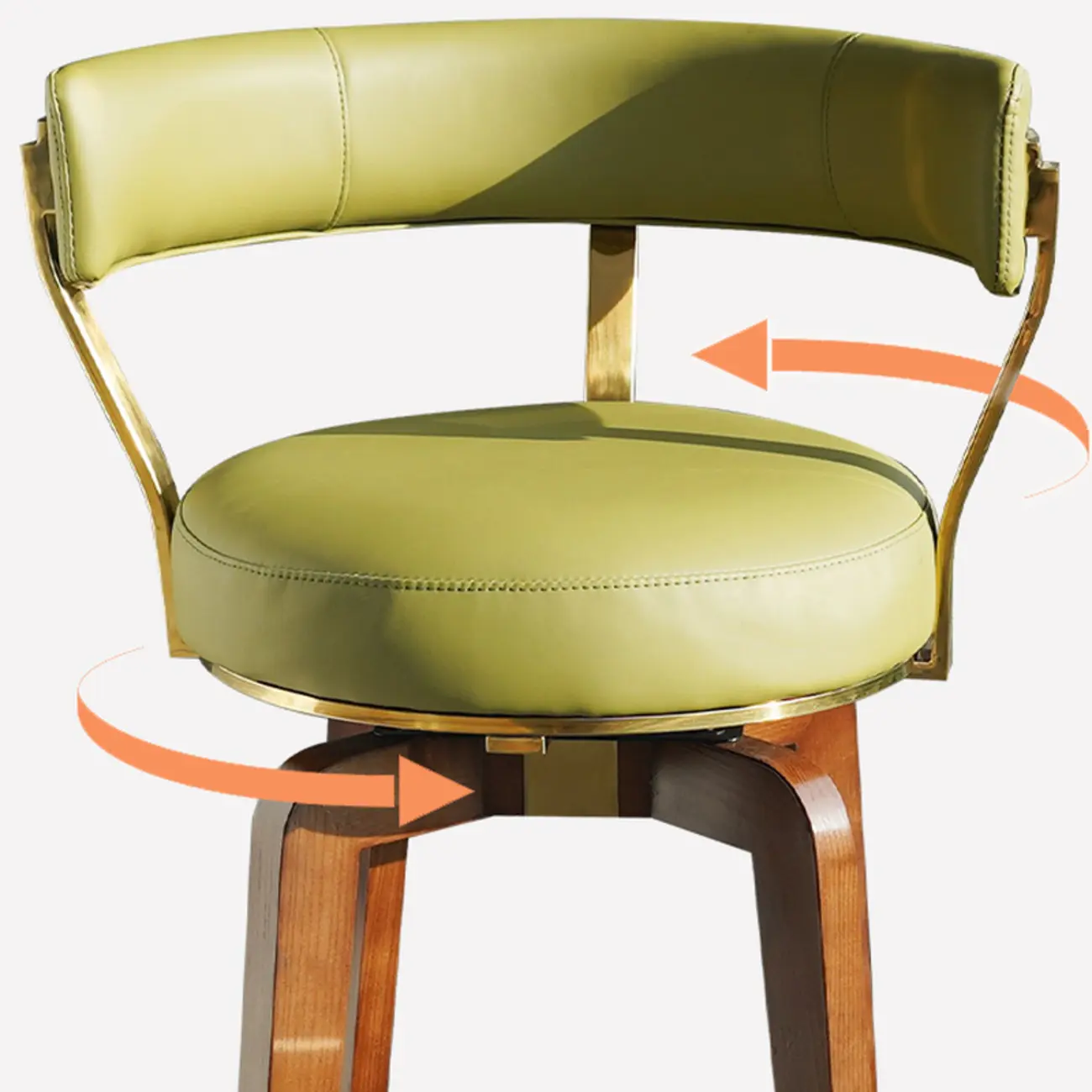 Swivel Mid Century Modern Counter Height Leather Bar Stools Image - 12 | homeyfad