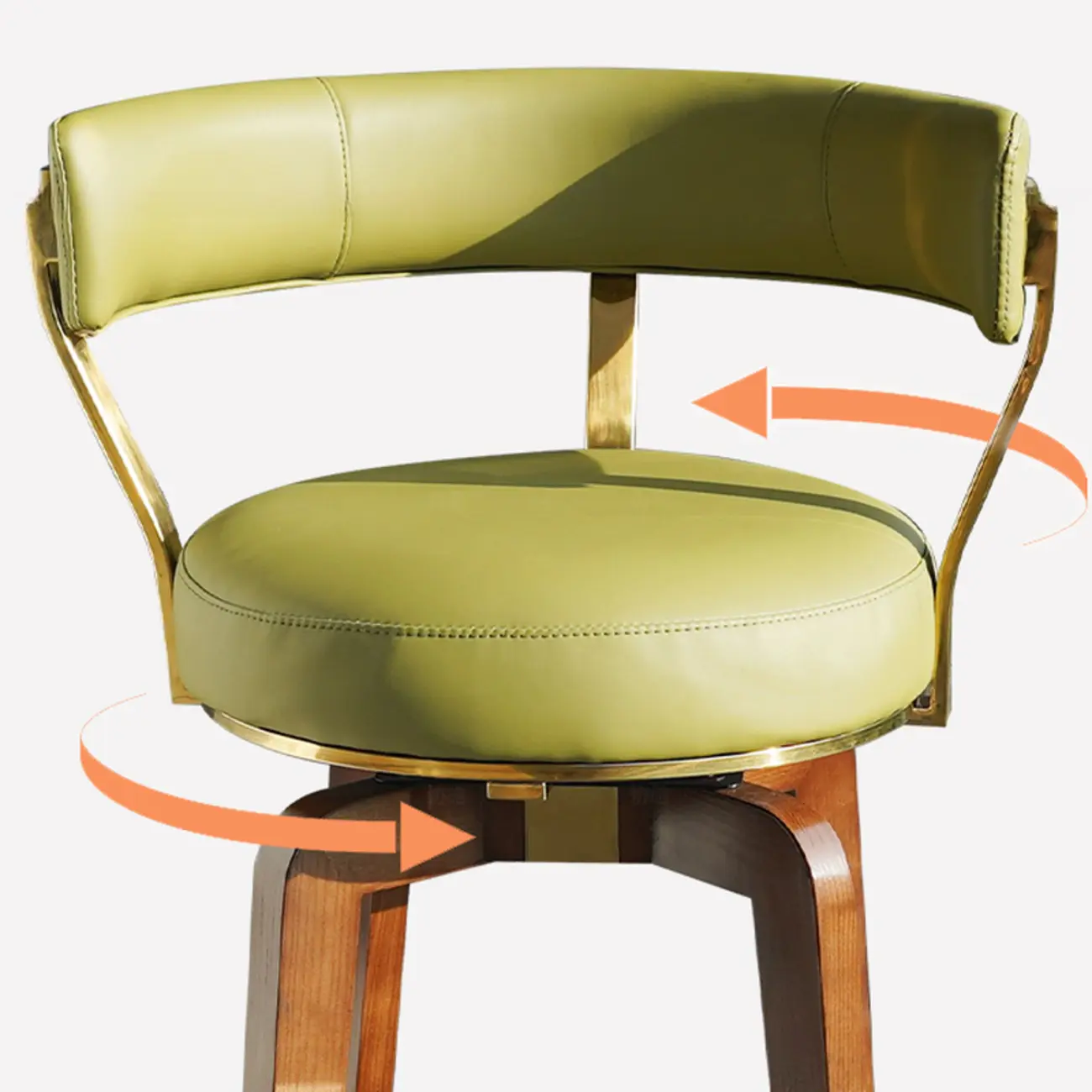 Swivel Mid Century Modern Counter Height Leather Bar Stools Image - 19 | homeyfad