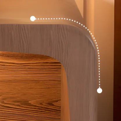 Modern Wooden Nightstands Open Shelf and Drawer Image - 6