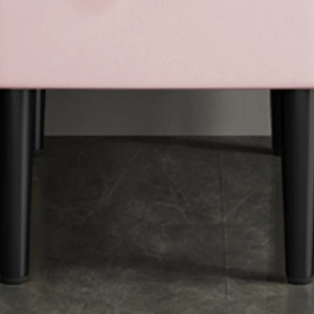 Slim Stone Top 2-Drawer Wood Nightstand with Metal Legs Image - 14 | homeyfad