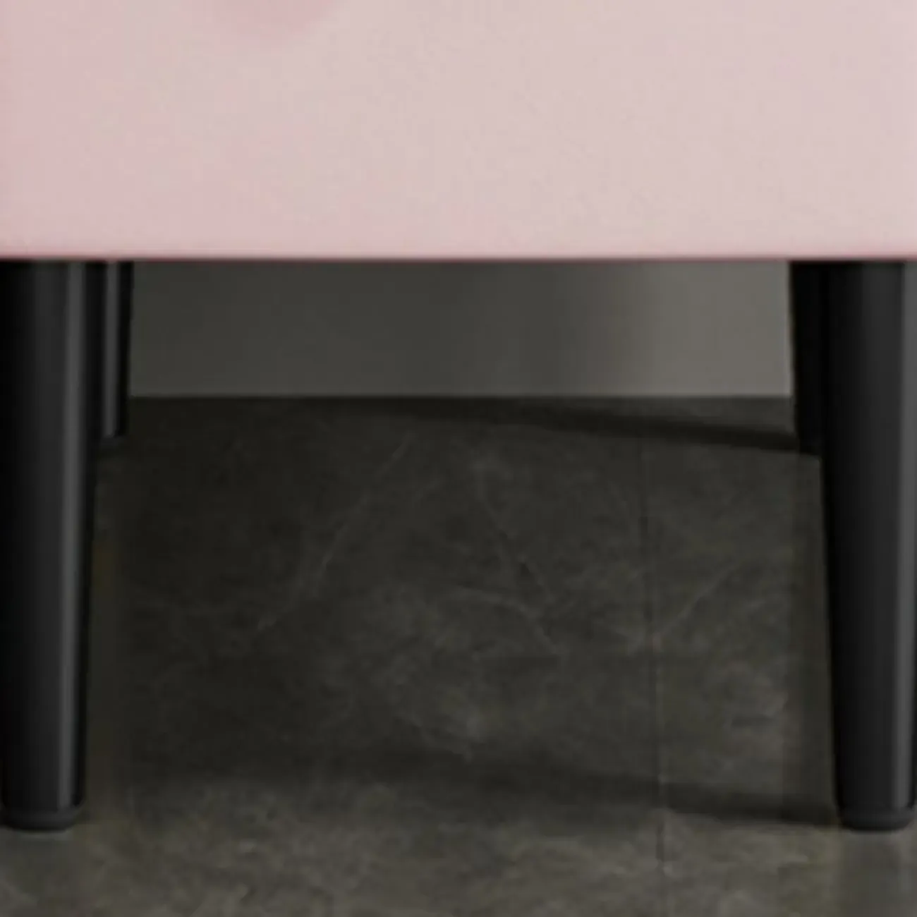 Slim Stone Top 2-Drawer Wood Nightstand with Metal Legs Image - 14