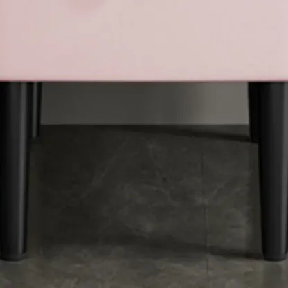 Slim Stone Top 2-Drawer Wood Nightstand with Metal Legs Image - 14