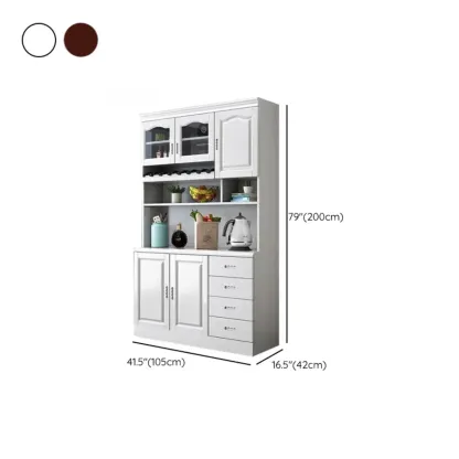 Kitchen Wooden White Cabinet Sideboard Built-in Wine Rack #size