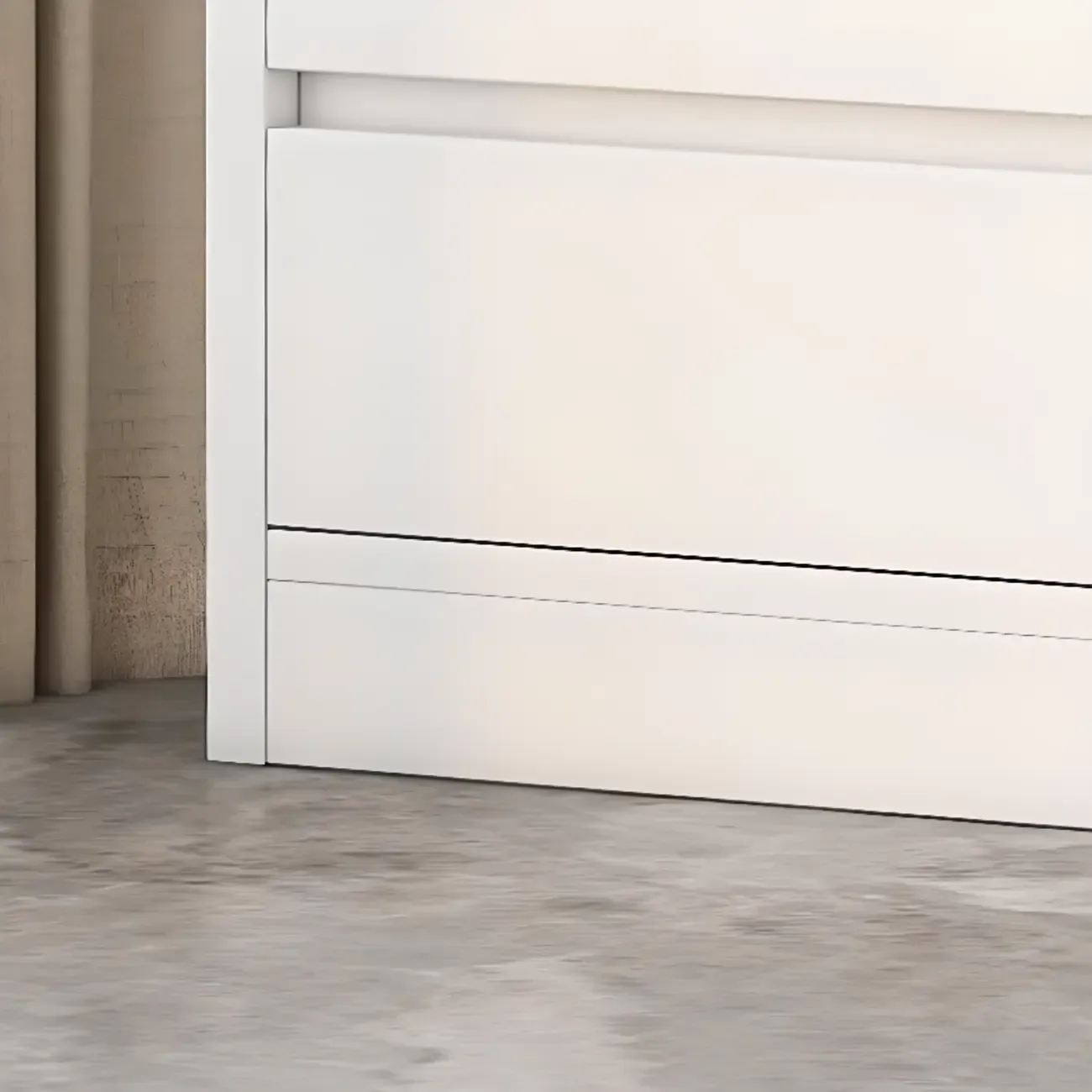 Simple Wooden White 3-Tier Bookcase with Drawers Image - 10