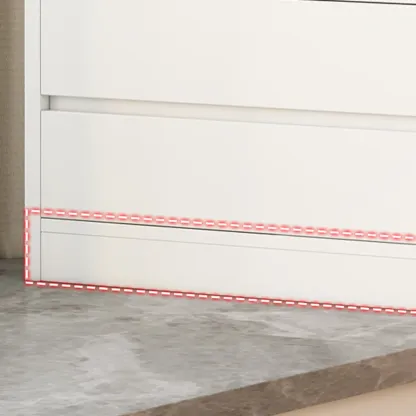 Simple Wooden White 3-Tier Bookcase with Drawers Image - 12