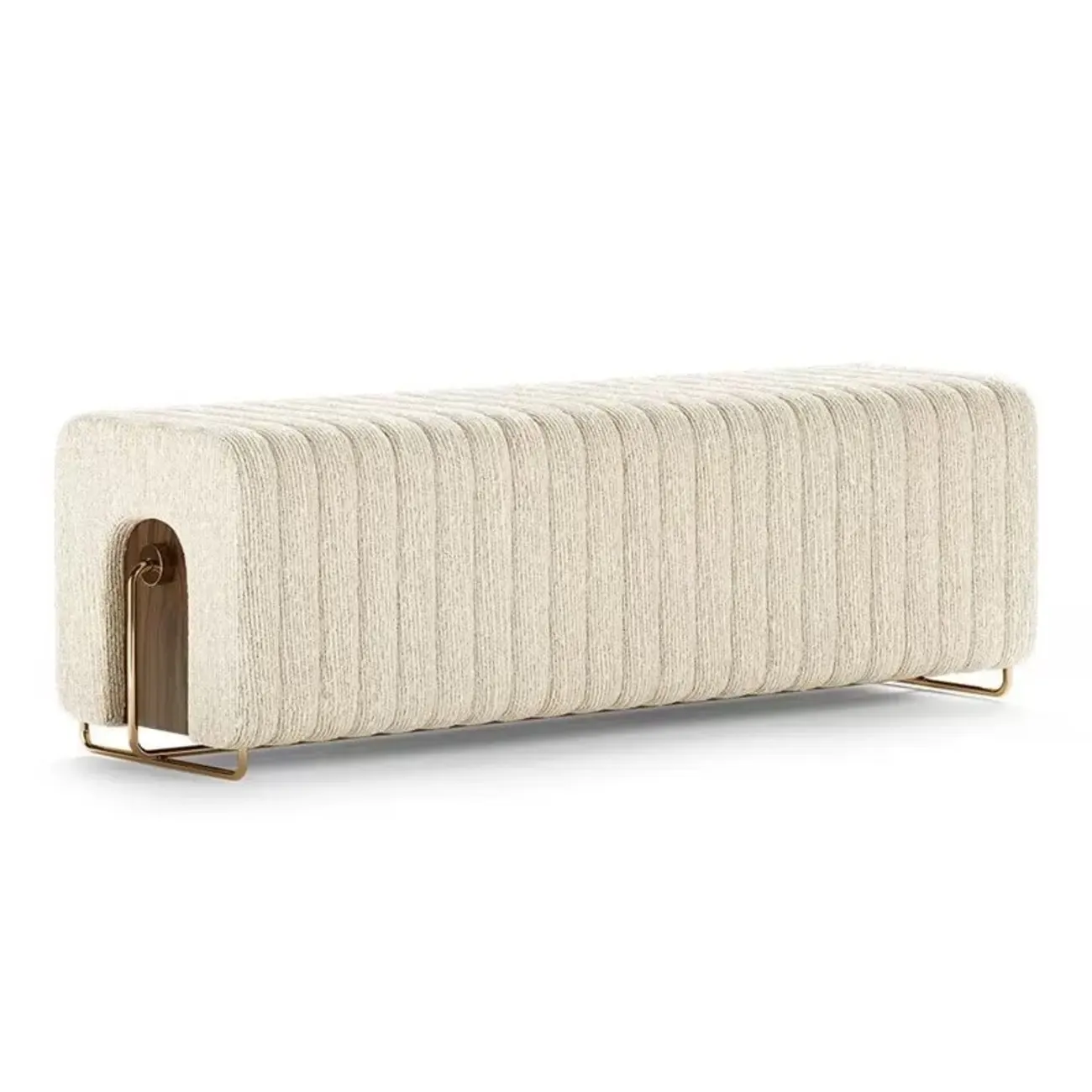 Rectangular Simple Long Upholstered Bedroom Bench Image - 1