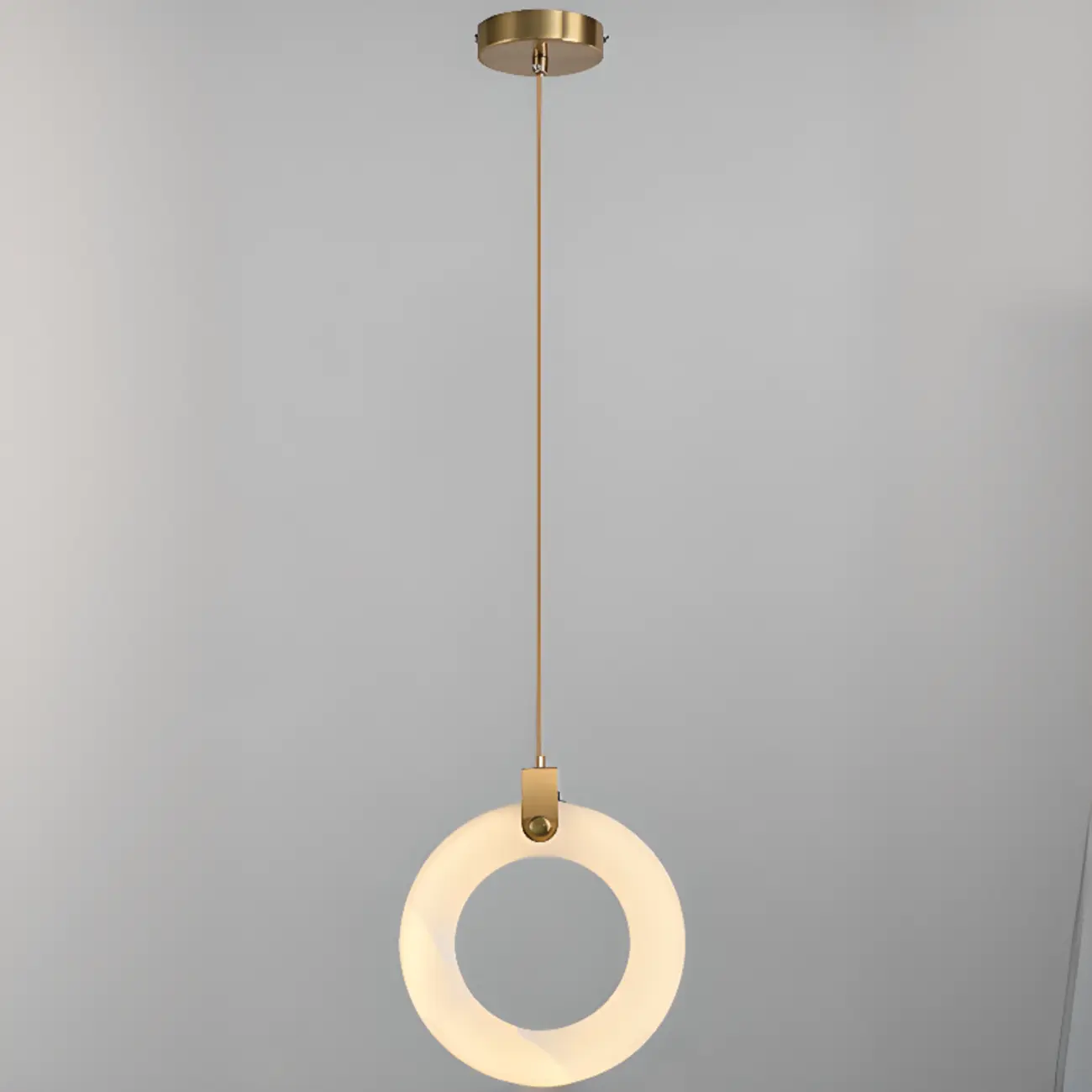 Adjustable Gold Metal Circle Hanging Pendant Light Image - 4 | homeyfad