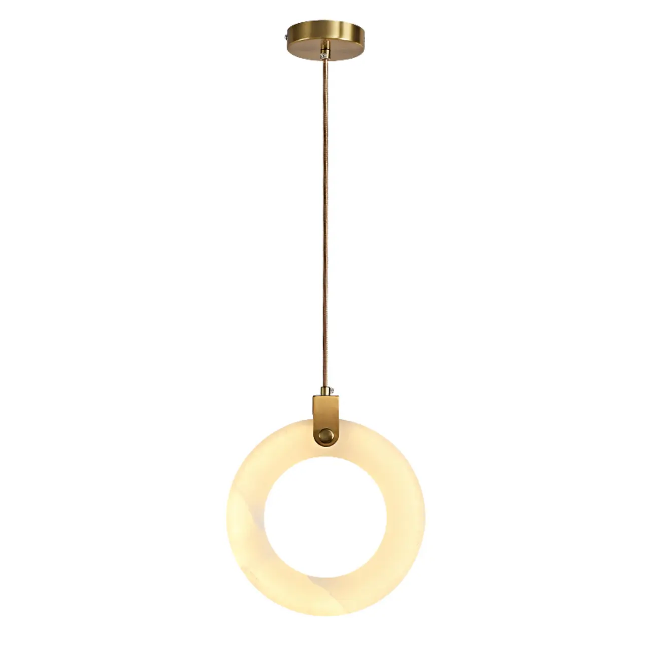 Adjustable Gold Metal Circle Hanging Pendant Light Image - 6 | homeyfad