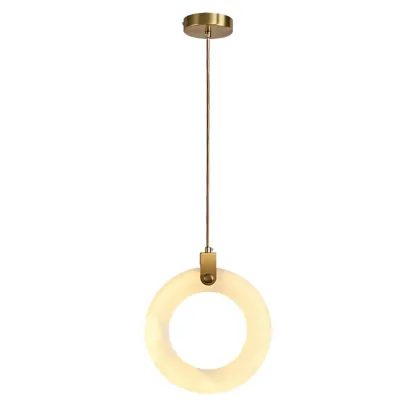 Adjustable Gold Metal Circle Hanging Pendant Light Image - 6