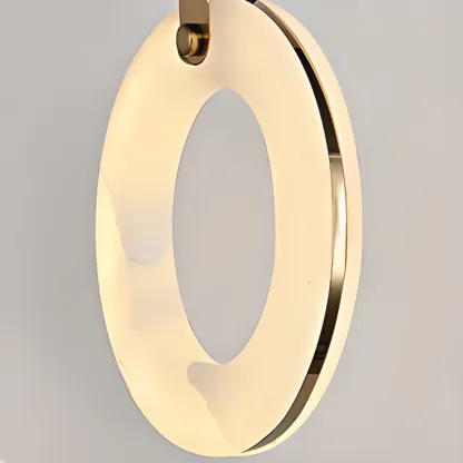 Adjustable Gold Metal Circle Hanging Pendant Light Image - 7