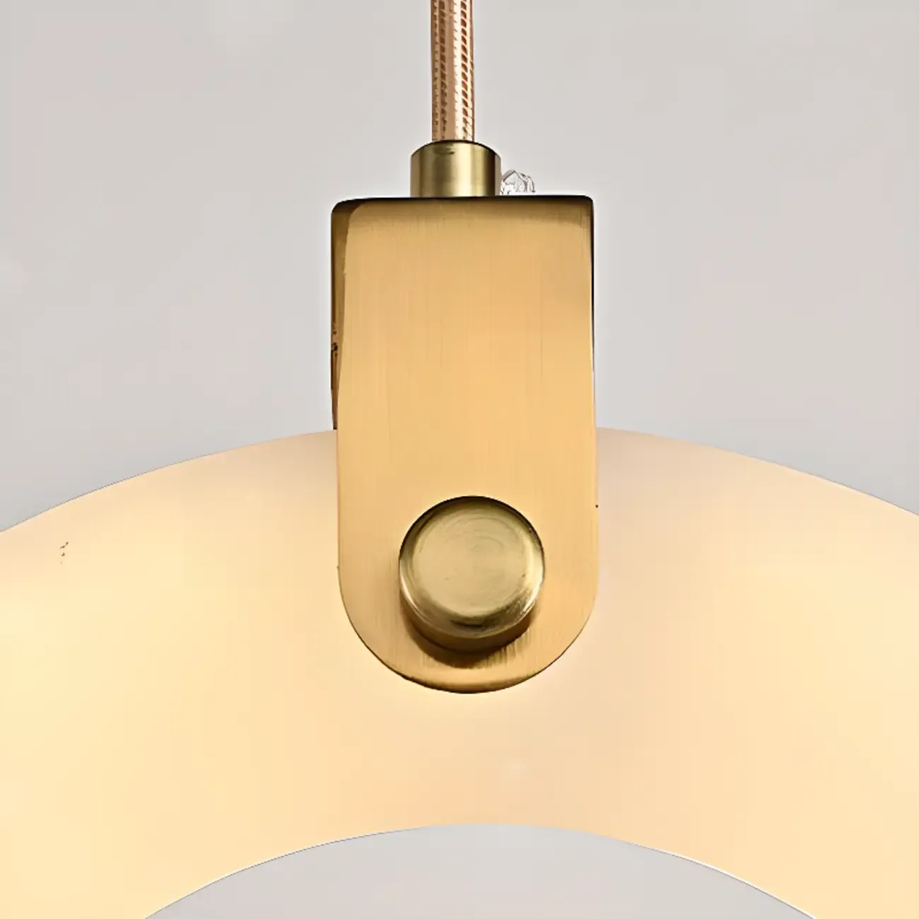 Adjustable Gold Metal Circle Hanging Pendant Light Image - 9