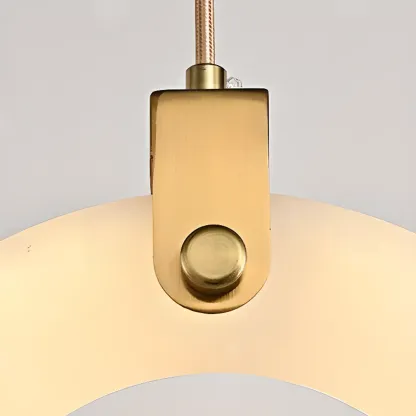 Adjustable Gold Metal Circle Hanging Pendant Light Image - 9