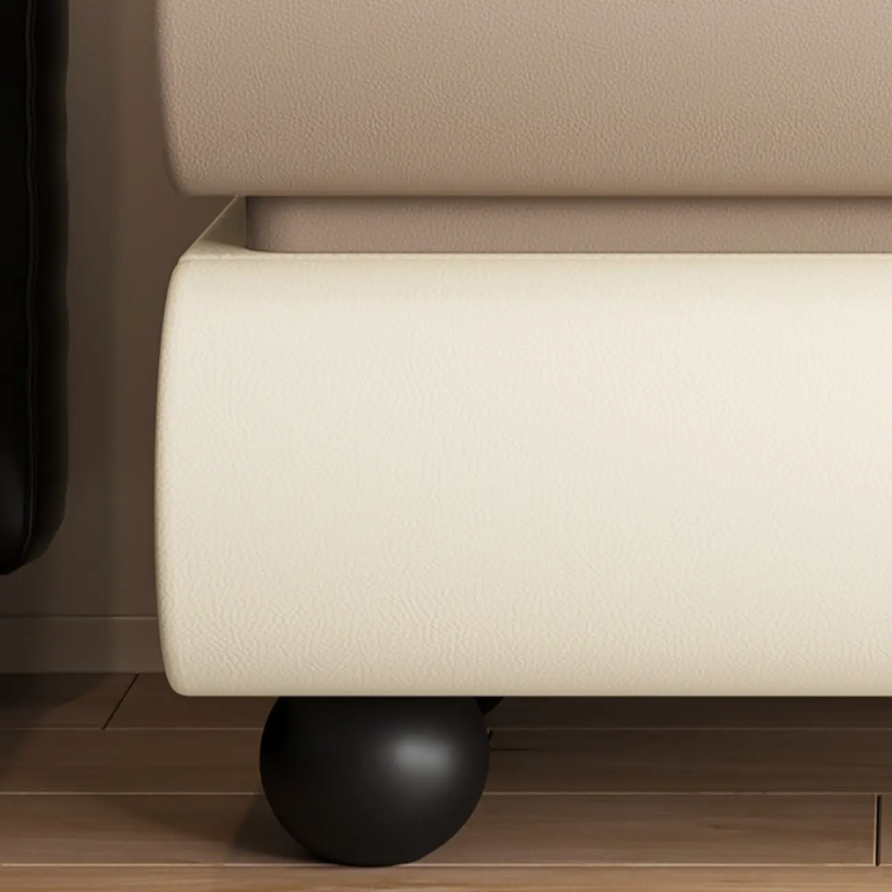 Stylish Black Unique Rounded Wooden Bedside Nightstand Image - 14 | homeyfad