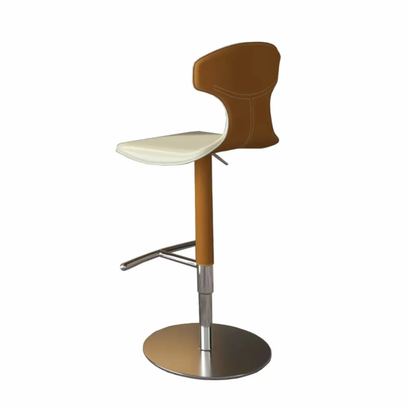 Minimalist Beige Leather Saddle Bar Stools Image - 7 | homeyfad