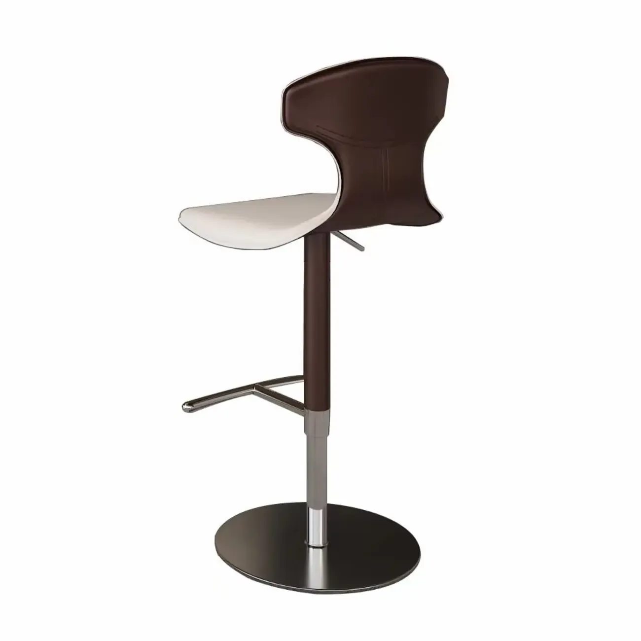 Minimalist Beige Leather Saddle Bar Stools Image - 9