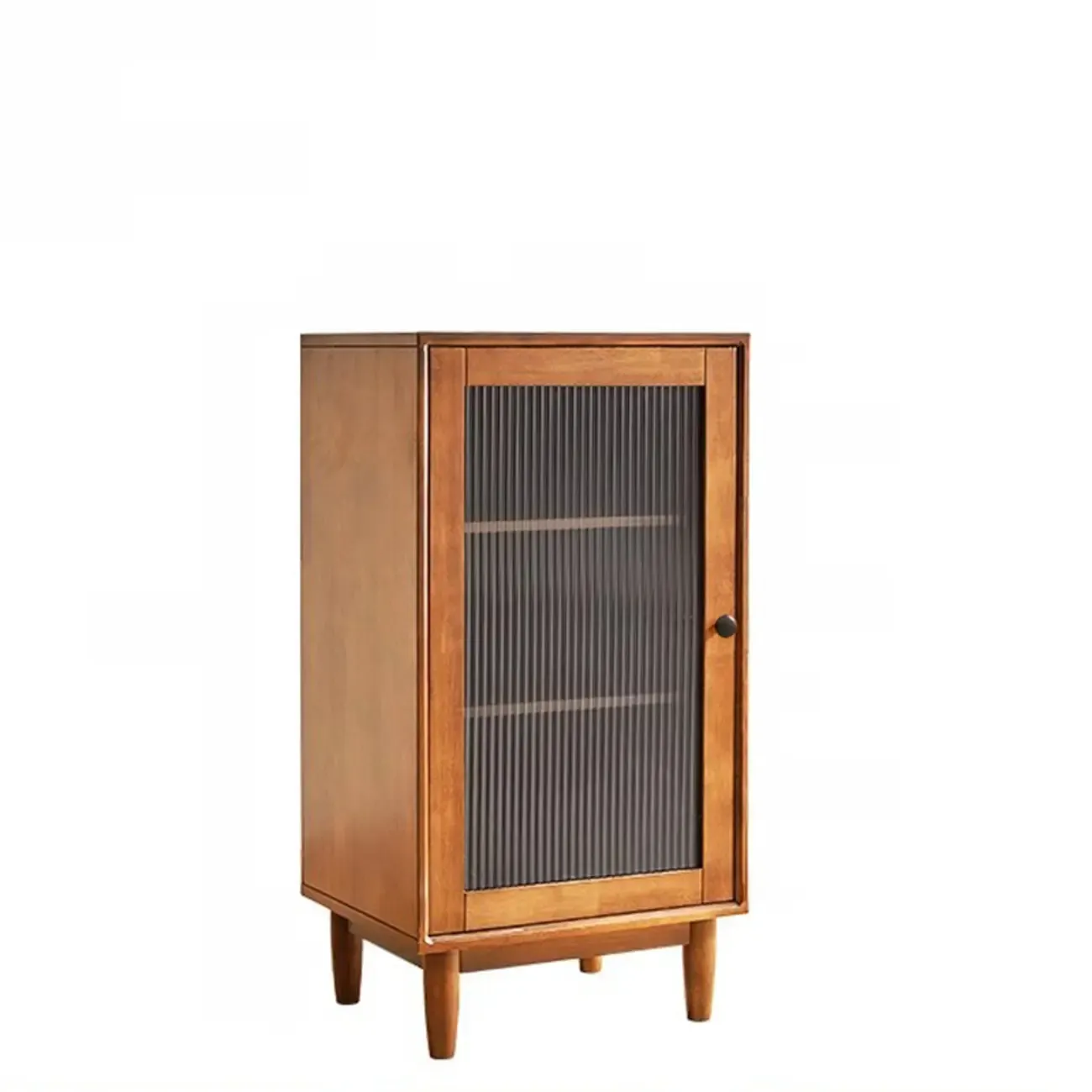 Rectangular Cherry Wood Sliding Glass Door Sideboard Cabinet Image - 4