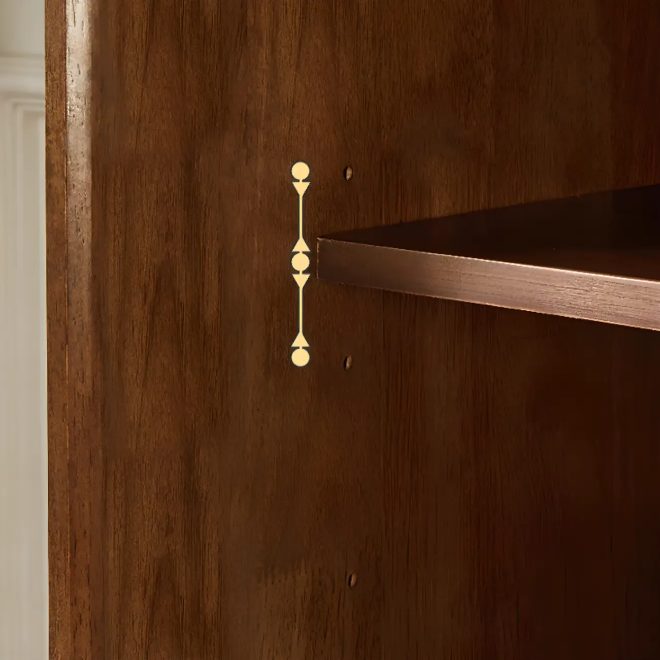 Rectangular Cherry Wood Sliding Glass Door Sideboard Cabinet Image - 7