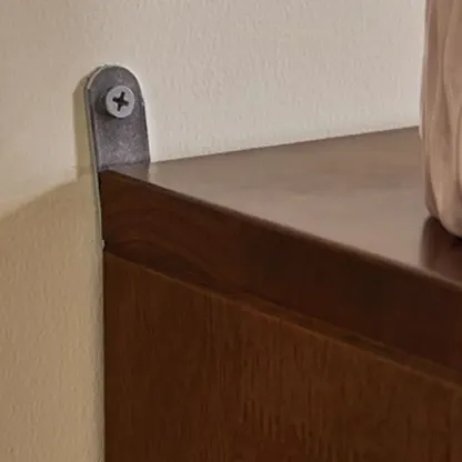 Rectangular Cherry Wood Sliding Glass Door Sideboard Cabinet Image - 15