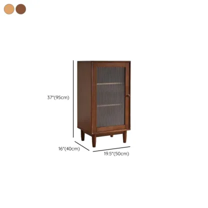 Rectangular Cherry Wood Sliding Glass Door Sideboard Cabinet #size
