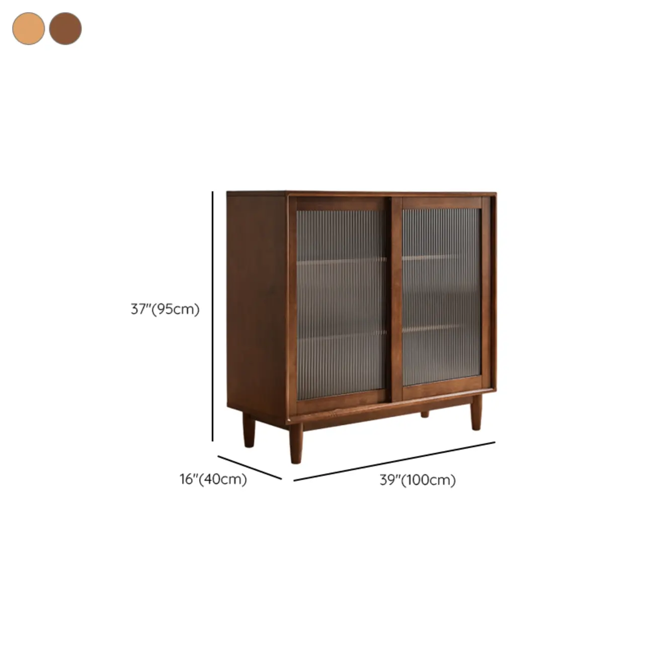 Rectangular Cherry Wood Sliding Glass Door Sideboard Cabinet Image - 18 | homeyfad