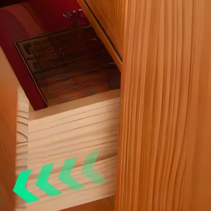 Nordic Adjustable Shelf 5 Drawers Wooden Sideboard Cabinet Image - 3