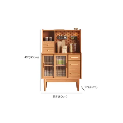 Nordic Adjustable Shelf 5 Drawers Wooden Sideboard Cabinet #size