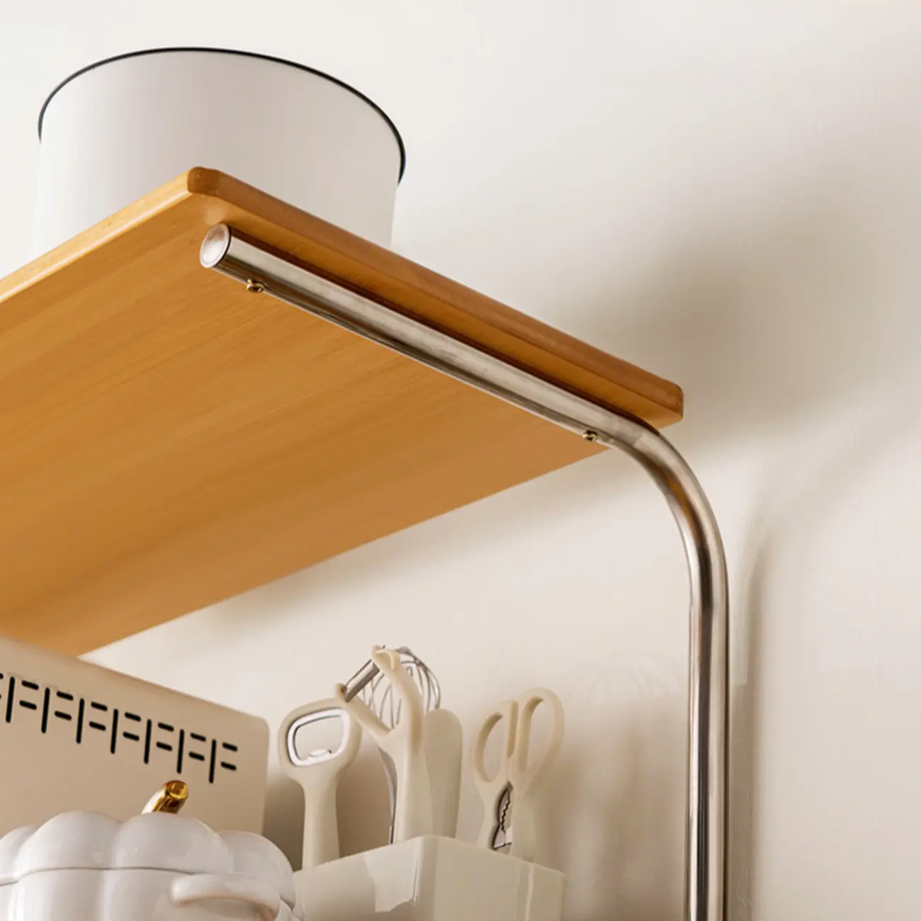 Stylish Tabletop Glass Bamboo Sideboard Cabinet with Open Shelf Image - 10 | homeyfad