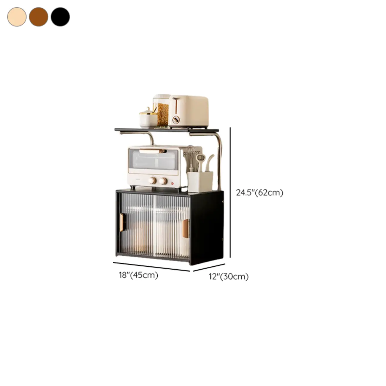 Stylish Tabletop Glass Bamboo Sideboard Cabinet with Open Shelf #size | homeyfad