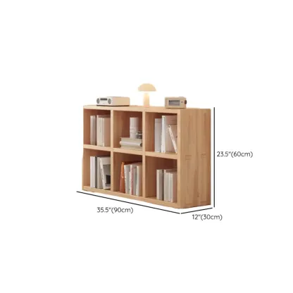 Natural Finish Wooden Storage Simple Narrow Bookcase Image - 19