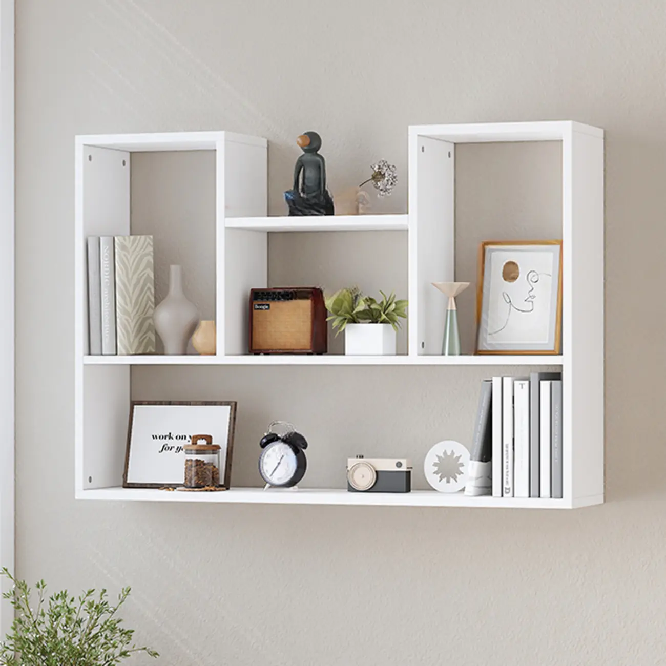 Modern Wooden 3-Tier Open Back Wall-Mounted Bookcase Image - 10 | homeyfad