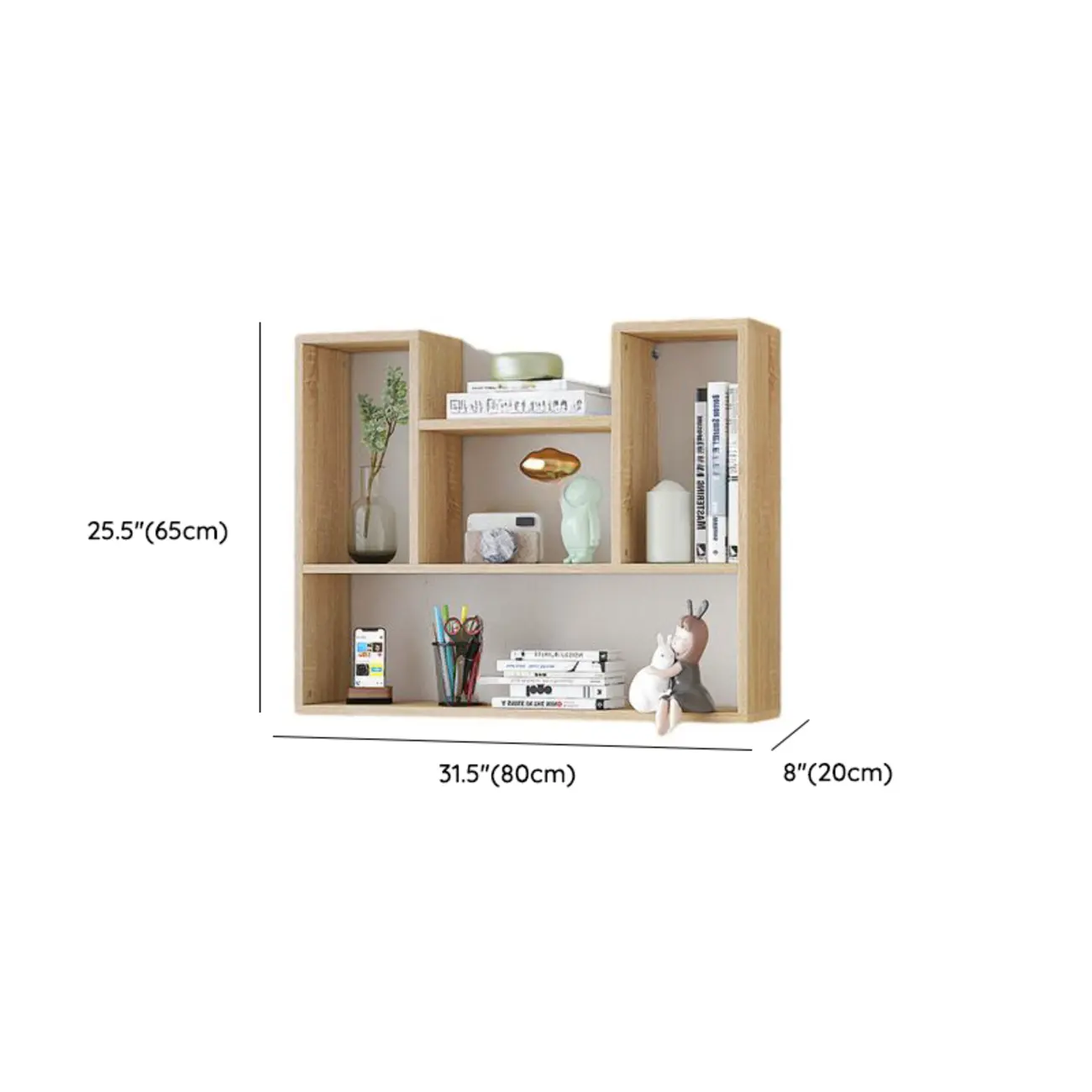 Modern Wooden 3-Tier Open Back Wall-Mounted Bookcase Image - 22 | homeyfad