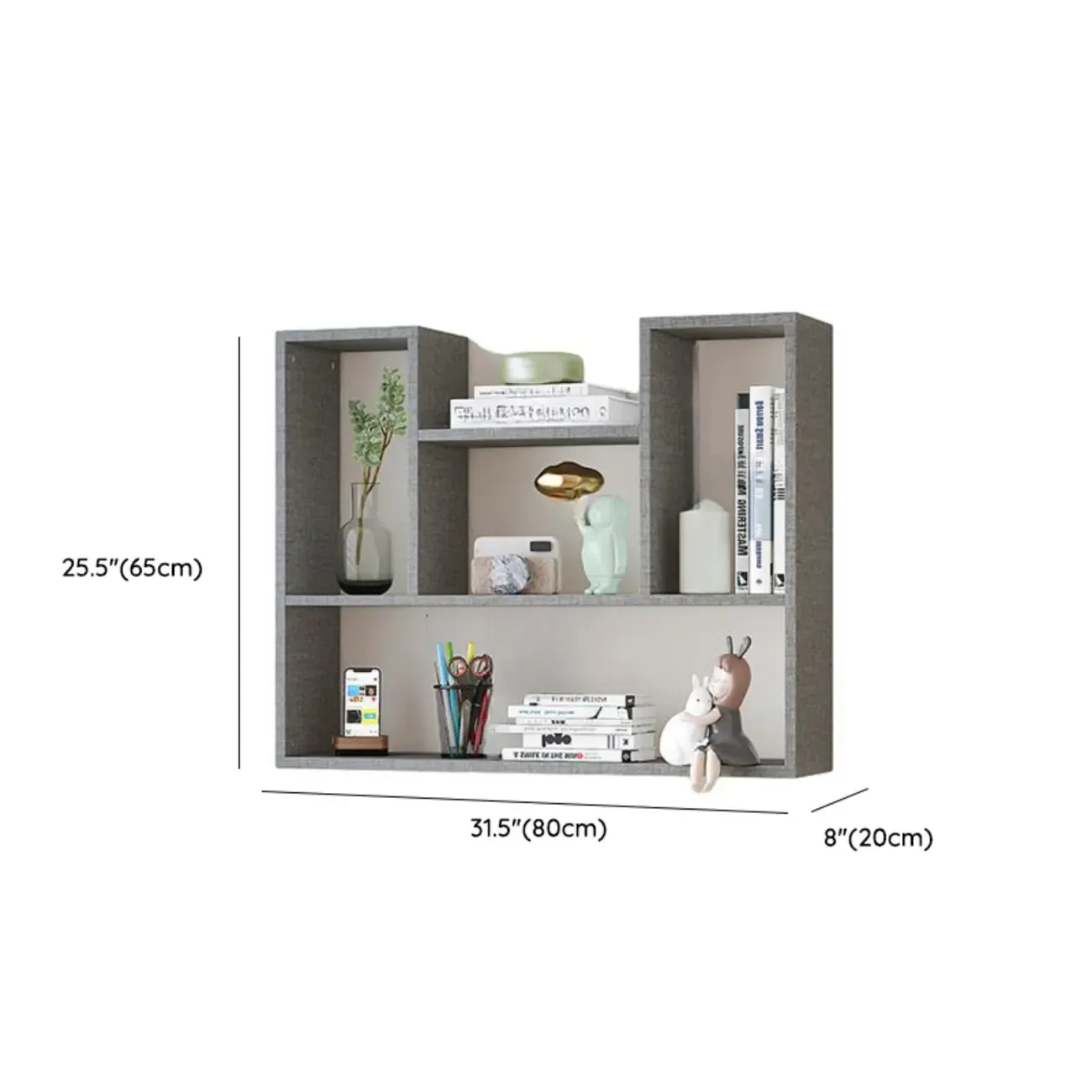 Modern Wooden 3-Tier Open Back Wall-Mounted Bookcase Image - 23