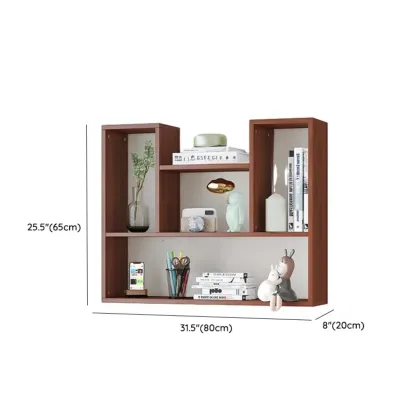 Modern Wooden 3-Tier Open Back Wall-Mounted Bookcase Image - 24