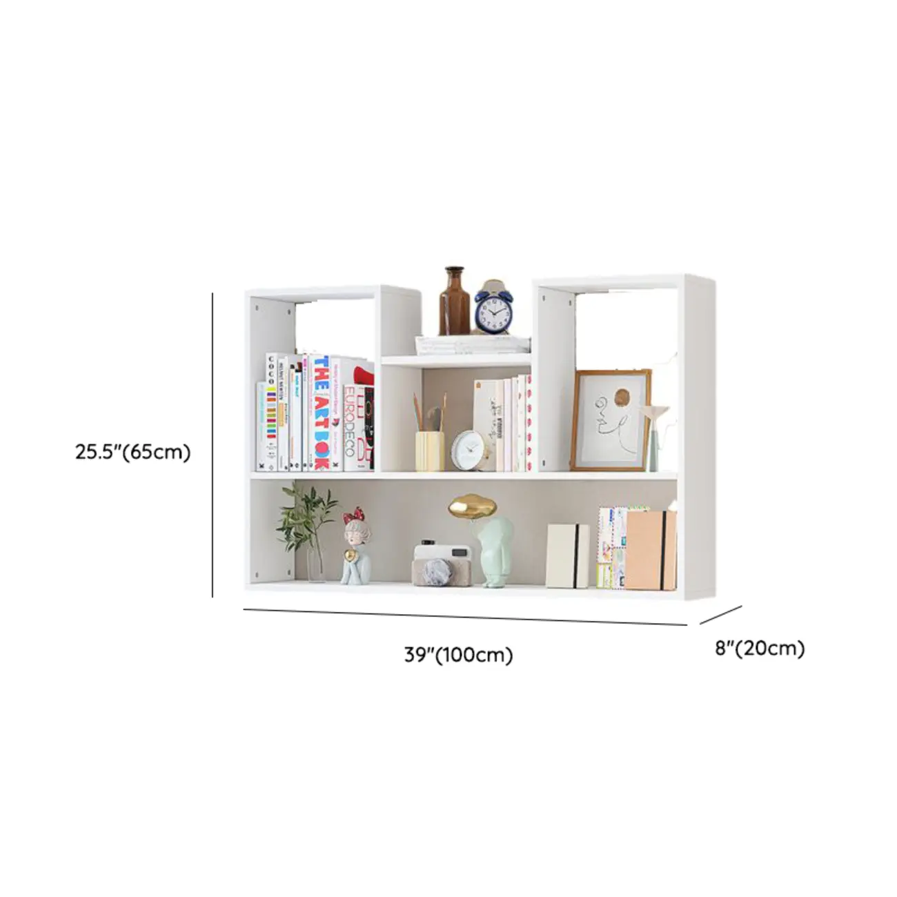 Modern Wooden 3-Tier Open Back Wall-Mounted Bookcase Image - 25 | homeyfad