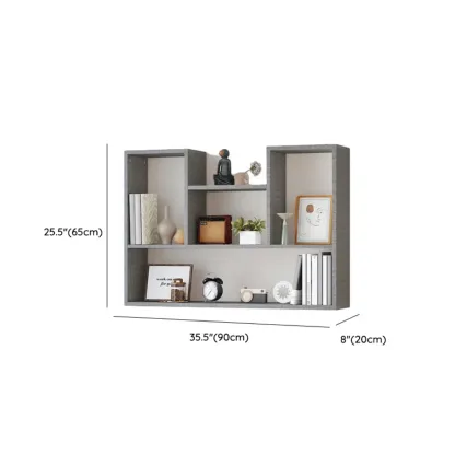Modern Wooden 3-Tier Open Back Wall-Mounted Bookcase Image - 31