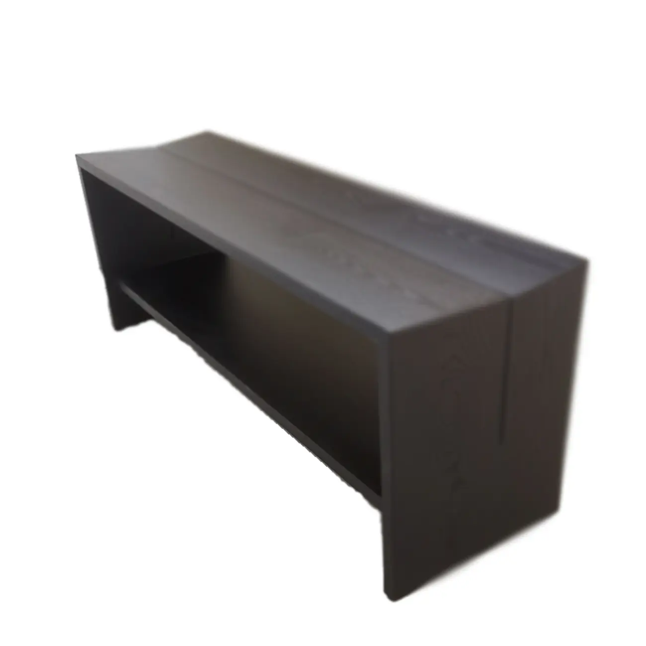 Scandinavian Solid Wood Curved Entryway Bench in Black | homeyfad