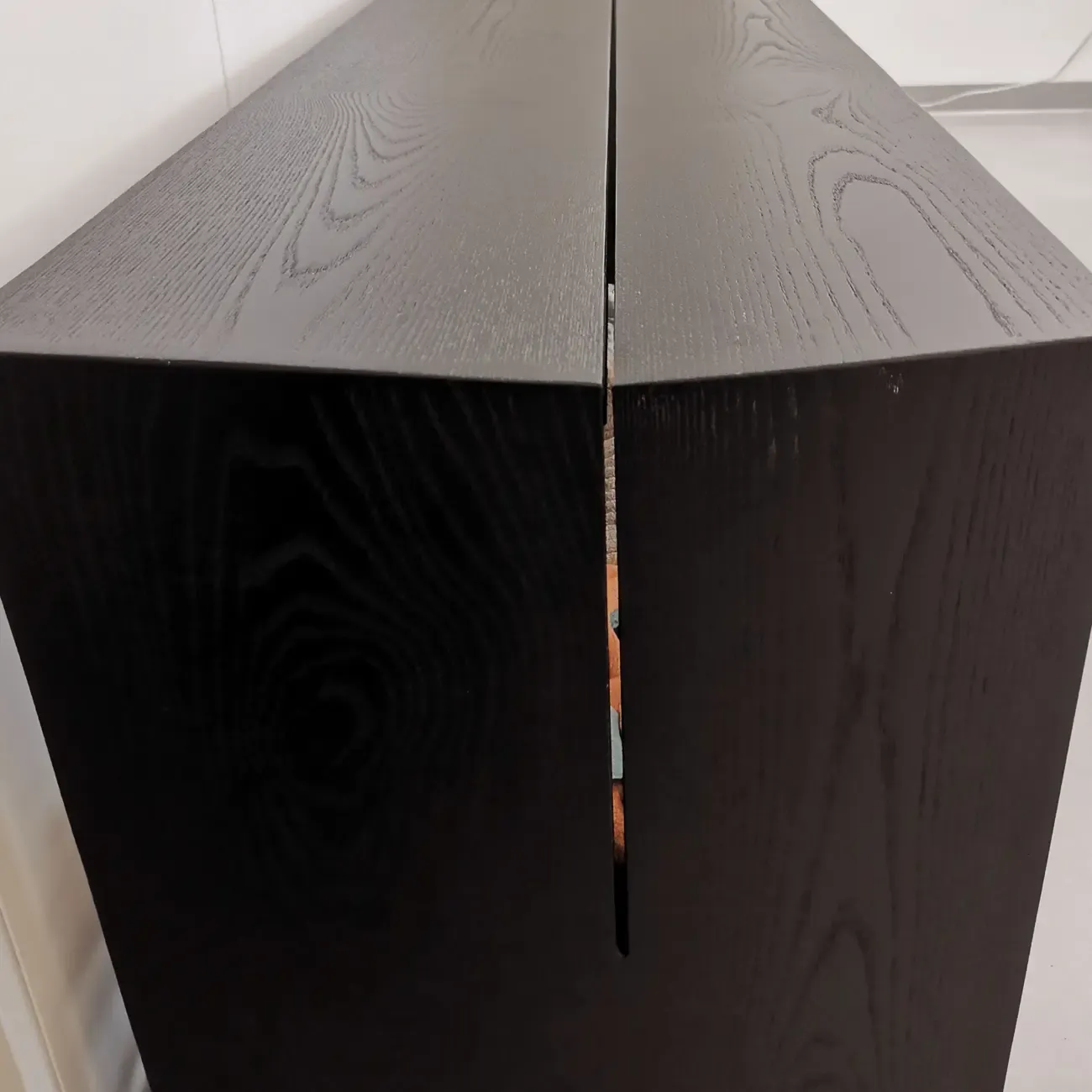 Scandinavian Solid Wood Curved Entryway Bench in Black Image - 9