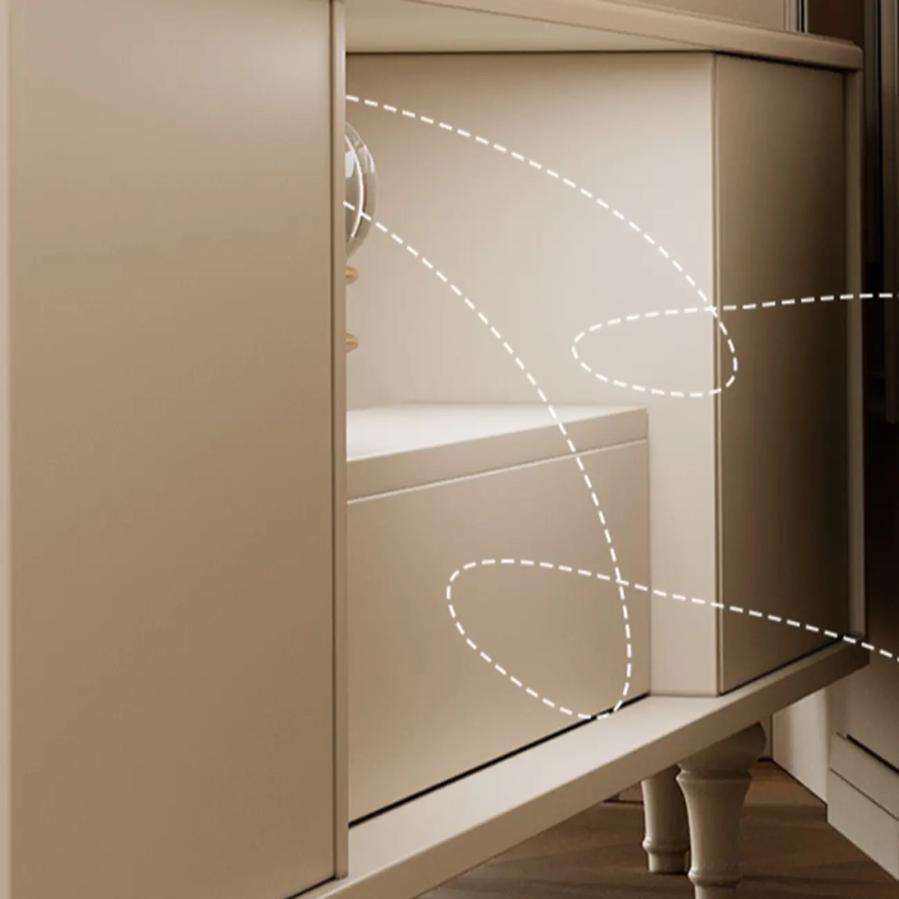 Modern Wood TV Stand with Cabinet and Drawers Image - 7 | homeyfad