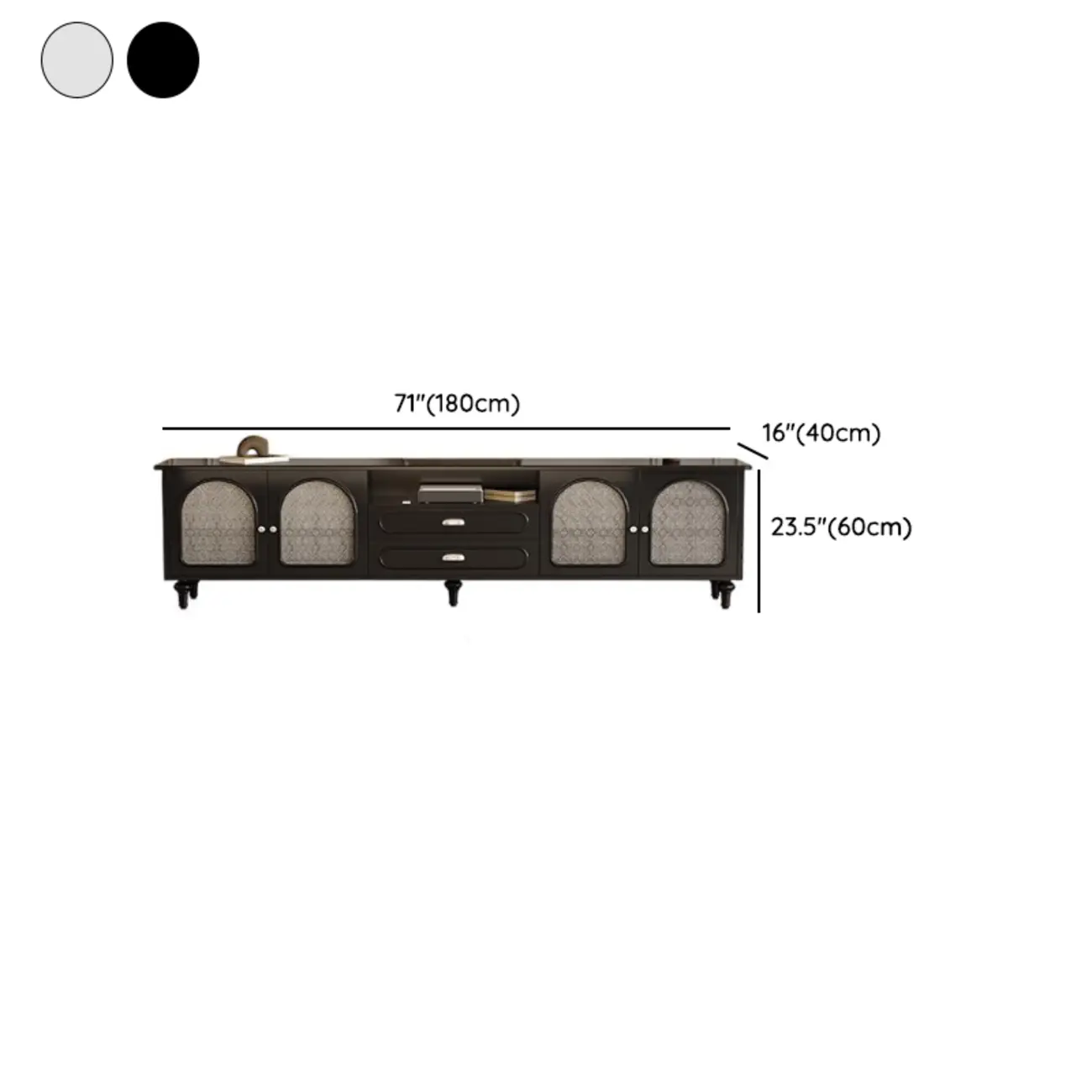 Modern Wood TV Stand with Cabinet and Drawers Image - 17 | homeyfad