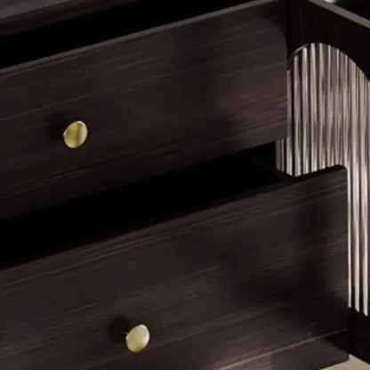 Modern Brown Wood TV Stand with Storage and Cabinets Image - 5