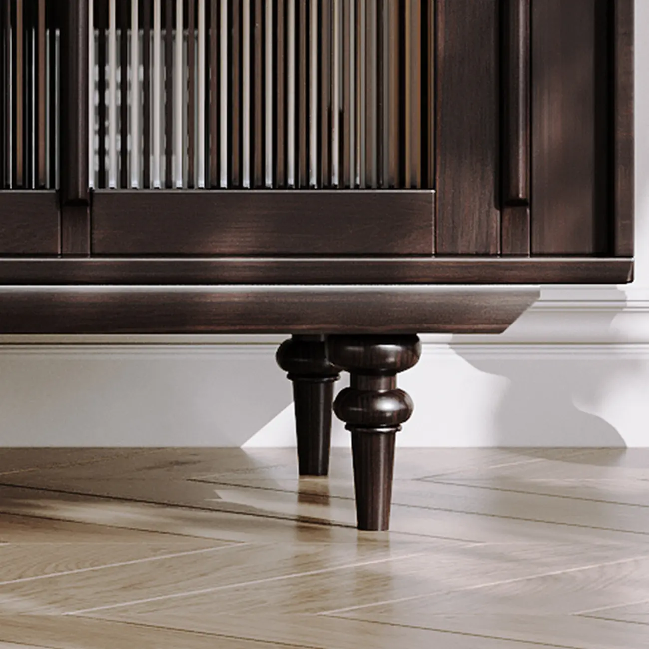 Modern Brown Wood TV Stand with Storage and Cabinets Image - 6 | homeyfad