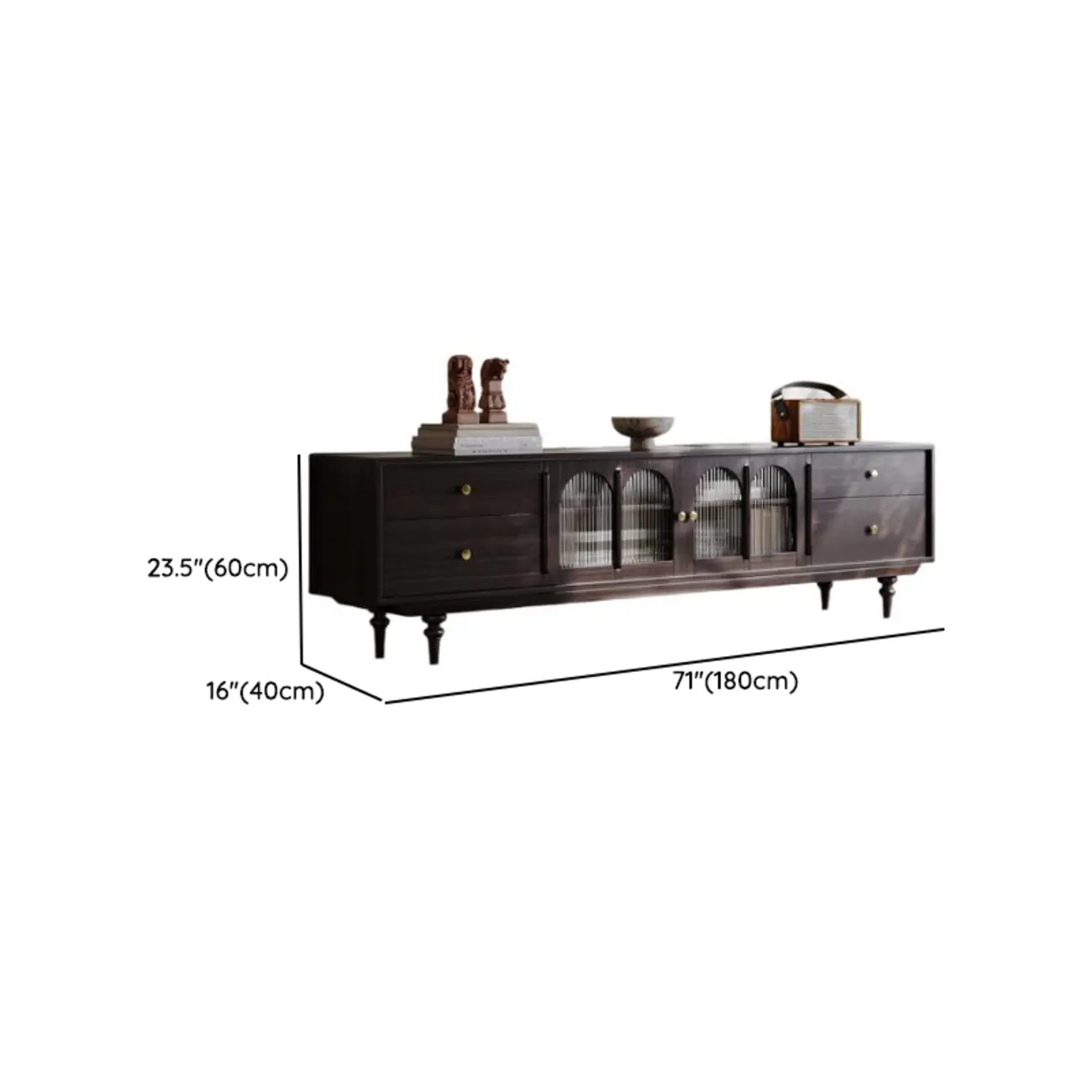 Modern Brown Wood TV Stand with Storage and Cabinets #size | homeyfad