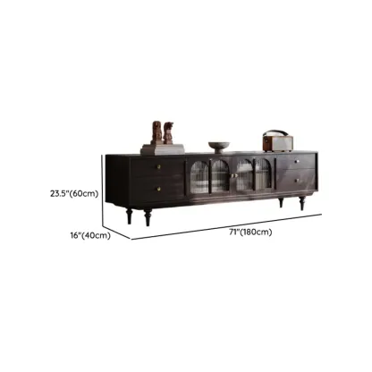 Modern Brown Wood TV Stand with Storage and Cabinets #size