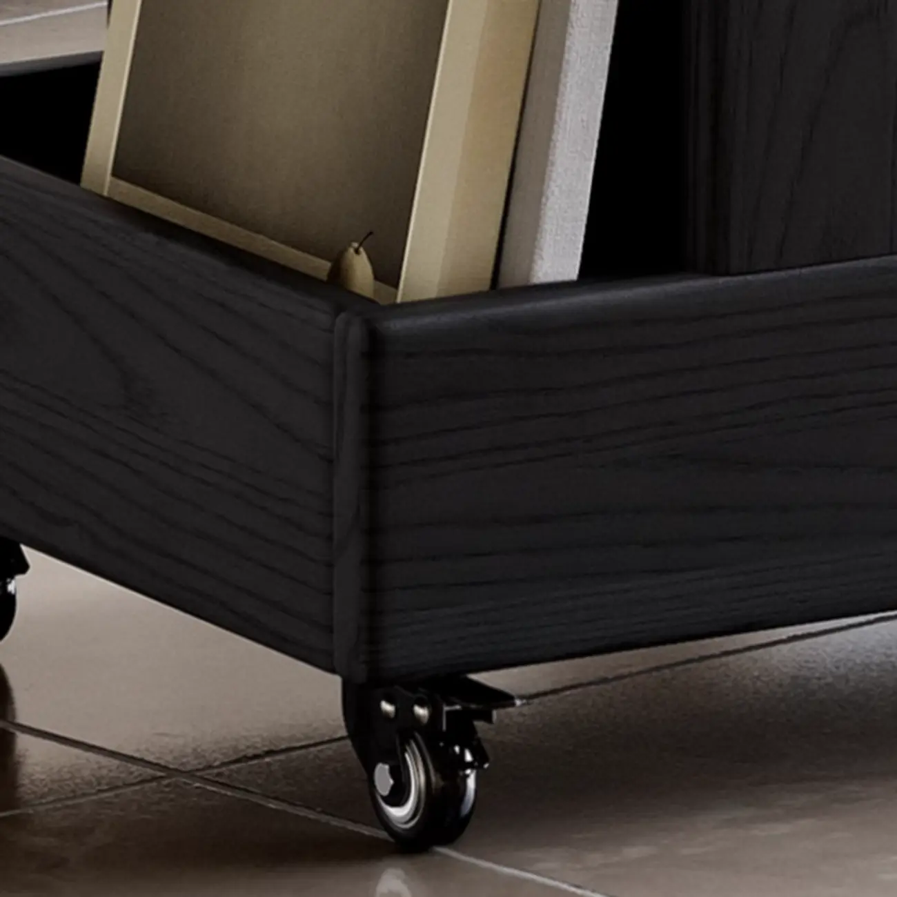 Versatile Swivel Top Modern Wood Side Table with Wheels Image - 6 | homeyfad